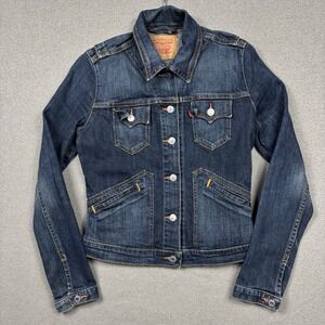 Vintage Levi's Type 3 Trucker Jacket Women's Small Blue Jean Denim 2003
